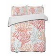 thumbnail image 1 of Quilts Twin Size Bedding Set, Red Orange Grey Coral Coastal Lightweight Quilted Comforter, Summer Beach Seaside Nautical Reversible Bedspread Coverlet with Pillow Covers for All Season, 68" x 86", 1 of 7