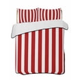 thumbnail image 1 of Quilts Twin Size Bedding Set, Red Striped Lightweight Quilted Comforter, Christmas Farmhouse Red White Stripes Soft Reversible Bedspread Coverlet with Pillow Covers for All Season, 68" x 86", 1 of 7