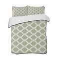 thumbnail image 1 of Quilts Twin Size Bedding Set, Sage Green Morocco Lightweight Quilted Comforter, Geometric Moroccan Abstract Art Soft Reversible Bedspread Coverlet with Pillow Covers for All Season, 68" x 86", 1 of 7