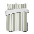 thumbnail image 1 of Quilts Twin Size Bedding Set, Sage Green Striped Lightweight Quilted Comforter, Green Geometric Line Stripes Farmhouse Soft Reversible Bedspread Coverlet with Pillow Covers for All Season, 68" x 86", 1 of 7