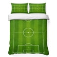 thumbnail image 1 of Quilts Twin Size Bedding Set, Soccer Field Lightweight Quilted Comforter, Green Birdseye View Athletic Sporty Soft Reversible Bedspread Coverlet with Pillow Covers for All Season, 68" x 86", 1 of 9