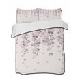 thumbnail image 1 of Quilts Twin Size Bedding Set, Spring Floral Lightweight Quilted Comforter, Pink Gray Cherry Blossom Flowers Beige Soft Reversible Bedspread Coverlet with Pillow Covers for All Season, 68" x 86", 1 of 7