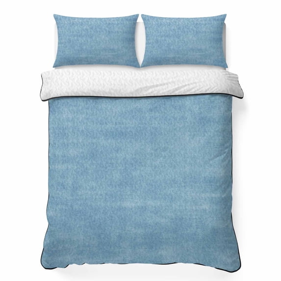 Quilts Twin Size Bedding Set, Vintage Gray Blue Lightweight Quilted Comforter, Modern Farmhouse Textured Rustic Soft Reversible Bedspread Coverlet with Pillow Covers for All Season, 68" x 86"