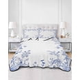 thumbnail image 1 of Quilts Twin Size, Blue Spring Floral Soft Comforter Bedding Set for Bed, Summer Flowers Botanical Lightweight Quilted Bedspread with Pillow Cover(2 Pieces) for All Season, 68x86 Inch, 1 of 6