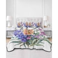 thumbnail image 1 of Quilts Twin Size, Botanical Garden Florals Soft Comforter Bedding Set for Bed, Spring Leaves Lightweight Quilted Bedspread with Pillow Cover(2 Pieces) for All Season, 68x86 Inch, 1 of 6