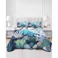 thumbnail image 1 of Quilts Twin Size, Coastal Ocean Soft Comforter Bedding Set for Bed, Summer Vintage Colorful Coral Lightweight Quilted Bedspread with Pillow Cover(2 Pieces) for All Season, 68x86 Inch, 1 of 6