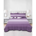 thumbnail image 1 of Quilts Twin Size, Geometric Purple, Soft Comforter Bedding Set for Bed, Solid Ombre Geometric Modern Stripe Lightweight Quilted Bedspread with Pillow Cover(2 Pieces) for All Season, 68x86 Inch, 1 of 6