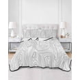 thumbnail image 1 of Quilts Twin Size, Geometric, Soft Comforter Bedding Set for Bed, Modern Abstract Stripes Mountain Line Art Lightweight Quilted Bedspread with Pillow Cover(2 Pieces) for All Season, 68x86 Inch, 1 of 6