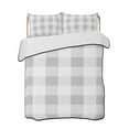 thumbnail image 1 of Quilts Twin Size, Grey White Buffalo Check Soft Comforter Bedding Set for Bed, Farmhouse Plaid Modern Geometric Lightweight Quilted Bedspread with Pillow Cover(2 Pieces) for All Season, 68x86 Inch, 1 of 6