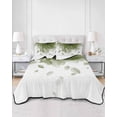 thumbnail image 1 of Quilts Twin Size, Modern Sage Green Soft Comforter Bedding Set for Bed, Gradient Floral Abstract Bohemian White Lightweight Quilted Bedspread with Pillow Cover(2 Pieces) for All Season, 68x86 Inch, 1 of 6