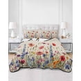thumbnail image 1 of Quilts Twin Size, Pastoral Spring Floral Soft Comforter Bedding Set for Bed, Rustic Summer Flower Botanical Lightweight Quilted Bedspread with Pillow Cover(2 Pieces) for All Season, 68x86 Inch, 1 of 6