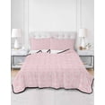 thumbnail image 1 of Quilts Twin Size, Pink Morocco Soft Comforter Bedding Set for Bed, Geometric Leaf Diamond Lattice Abstract Lightweight Quilted Bedspread with Pillow Cover(2 Pieces) for All Season, 68x86 Inch, 1 of 6
