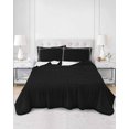 thumbnail image 1 of Quilts Twin Size, Pure Black Soft Comforter Bedding Set for Bed, Simple Solid Color Lightweight Quilted Bedspread with Pillow Cover(2 Pieces) for All Season, 68x86 Inch, 1 of 6
