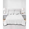 thumbnail image 1 of Quilts Twin Size, Pure White Soft Comforter Bedding Set for Bed, Simple Solid Color Lightweight Quilted Bedspread with Pillow Cover(2 Pieces) for All Season, 68x86 Inch, 1 of 6