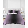 thumbnail image 1 of Quilts Twin Size, Purple Black Ombre Soft Comforter Bedding Set for Bed, Modern Gradient Abstract Art Lightweight Quilted Bedspread with Pillow Cover(2 Pieces) for All Season, 68x86 Inch, 1 of 6