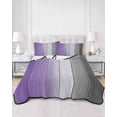 thumbnail image 1 of Quilts Twin Size, Purple Gray Ombre Soft Comforter Bedding Set for Bed, Vintage Country Wooden Lightweight Quilted Bedspread with Pillow Cover(2 Pieces) for All Season, 68x86 Inch, 1 of 6