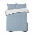 thumbnail image 1 of Quilts Twin Size, Sky Blue Soft Comforter Bedding Set for Bed, Farmhouse Burlap Solid Blue Color Modern Linen Texture Lightweight Quilted Bedspread with Pillow Cover(2 Pieces), 68x86 Inch, 1 of 6