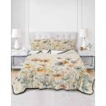 thumbnail image 1 of Quilts Twin Size, Spring Floral Soft Comforter Bedding Set for Bed, Elegant Flowers Summer Botanical Rustic Lightweight Quilted Bedspread with Pillow Cover(2 Pieces) for All Season, 68x86 Inch, 1 of 6