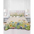 thumbnail image 1 of Quilts Twin Size, Spring Floral Soft Comforter Bedding Set for Bed, Farmhouse Birds Summer Botanical Lightweight Quilted Bedspread with Pillow Cover(2 Pieces) for All Season, 68x86 Inch, 1 of 6