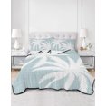 thumbnail image 1 of Quilts Twin Size, Summer Tropical Tree Soft Comforter Bedding Set for Bed, Coastal Sky Blue Palm Trees Lightweight Quilted Bedspread with Pillow Cover(2 Pieces) for All Season, 68x86 Inch, 1 of 7