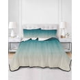 thumbnail image 1 of Quilts Twin Size, Teal Blue Ombre Soft Comforter Bedding Set for Bed, Contemporary Gradient Abstract Art Lightweight Quilted Bedspread with Pillow Cover(2 Pieces) for All Season, 68x86 Inch, 1 of 6