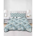 thumbnail image 1 of Quilts Twin Size, Teal Morocco Soft Comforter Bedding Set for Bed, Modern Abstract Art Contemporary Geometric Lightweight Quilted Bedspread with Pillow Cover(2 Pieces) for All Season, 68x86 Inch, 1 of 6