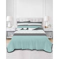 thumbnail image 1 of Quilts Twin Size, Turquoise Morocco Soft Comforter Bedding Set for Bed, Geometric Grey Stripes Modern Lightweight Quilted Bedspread with Pillow Cover(2 Pieces) for All Season, 68x86 Inch, 1 of 6