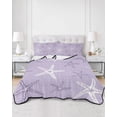 thumbnail image 1 of Quilts Twin Size, Vintage Lilac Starfish Soft Comforter Bedding Set for Bed, Summer Coastal Beach Marine Life Lightweight Quilted Bedspread with Pillow Cover(2 Pieces) for All Season, 68x86 Inch, 1 of 9