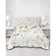 thumbnail image 1 of Quilts Twin Size, Yellow Daisy Floral Soft Comforter Bedding Set for Bed, Spring Rustic Botanical Flowers Lightweight Quilted Bedspread with Pillow Cover(2 Pieces) for All Season, 68x86 Inch, 1 of 6