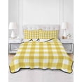 thumbnail image 1 of Quilts Twin Size, Yellow Gradient Soft Comforter Bedding Set for Bed, Farm Plaid Buffalo Checkered Gingham Lightweight Quilted Bedspread with Pillow Cover(2 Pieces) for All Season, 68x86 Inch, 1 of 6