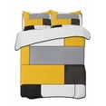 thumbnail image 1 of Quilts Twin Size, Yellow Grey Geometric Soft Comforter Bedding Set for Bed, Modern Black White Abstract Art Lightweight Quilted Bedspread with Pillow Cover(2 Pieces) for All Season, 68x86 Inch, 1 of 6