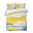 thumbnail image 1 of Quilts Twin Size, Yellow Grey Ombre Soft Comforter Bedding Set for Bed, Oil Painting Modern Abstract Art Lightweight Quilted Bedspread with Pillow Cover(2 Pieces) for All Season, 68x86 Inch, 1 of 6
