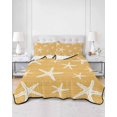 thumbnail image 1 of Quilts Twin Size, Yellow Starfish Coastal Soft Comforter Bedding Set for Bed, Summer Beach Nautical Sea Ocean Lightweight Quilted Bedspread with Pillow Cover(2 Pieces) for All Season, 68x86 Inch, 1 of 9