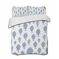 thumbnail image 1 of Quilts Twin-XL Size Bedding Set, Abstract Art Fish Blue Lightweight Quilted Comforter, Coastal Ocean Summer Marine Life Soft Reversible Bedspread Coverlet with Pillow Covers for All Season, 68" x 98", 1 of 7