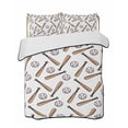 thumbnail image 1 of Quilts Twin-XL Size Bedding Set, Baseball Sport Lightweight Quilted Comforter, Cartoon Classic Baseball Pattern Soft Reversible Bedspread Coverlet with Pillow Covers for All Season, 68" x 98", 1 of 7