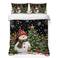 thumbnail image 1 of Quilts Twin XL Size Bedding Set, Black Christmas Lightweight Quilted Comforter, Xmas Trees Snowman Snowflake Winter Soft Reversible Bedspread Coverlet with Pillow Covers for All Season, 68" x 98", 1 of 9