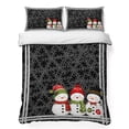 thumbnail image 1 of Quilts Twin XL Size Bedding Set, Black Christmas Snowflakes Lightweight Quilted Comforter, Winter Xmas Cute Snowman Plaid Reversible Bedspread Coverlet with Pillow Covers for All Season, 68" x 98", 1 of 9