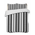 thumbnail image 1 of Quilts Twin-XL Size Bedding Set, Black Striped Lightweight Quilted Comforter, Modern Farmhouse Geometric Thine Stripes Soft Reversible Bedspread Coverlet with Pillow Covers for All Season, 68" x 98", 1 of 7