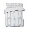 thumbnail image 1 of Quilts Twin-XL Size Bedding Set, Blue Flowers Lightweight Quilted Comforter, Spring Floral Bows Minimalist Botanical Soft Reversible Bedspread Coverlet with Pillow Covers for All Season, 68" x 98", 1 of 7