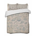 thumbnail image 1 of Quilts Twin-XL Size Bedding Set, Blue Shell Coastal Lightweight Quilted Comforter, Nautical Seaside Ocean Vintage Art Soft Reversible Bedspread Coverlet with Pillow Covers for All Season, 68" x 98", 1 of 7
