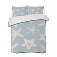 thumbnail image 1 of Quilts Twin-XL Size Bedding Set, Blue Starfish Coastal Lightweight Quilted Comforter, Nautical Summer Ocean Abstract Art Reversible Bedspread Coverlet with Pillow Covers for All Season, 68" x 98", 1 of 7
