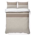 thumbnail image 1 of Quilts Twin XL Size Bedding Set, Brown Striped Lightweight Quilted Comforter, Contemporary Geometric Art Rustic Soft Reversible Bedspread Coverlet with Pillow Covers for All Season, 68" x 98", 1 of 9