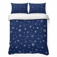 thumbnail image 1 of Quilts Twin XL Size Bedding Set, Christmas Snowflake Lightweight Quilted Comforter, Xmas Snowy Winter Farmhouse Dark Blue Reversible Bedspread Coverlet with Pillow Covers for All Season, 68" x 98", 1 of 9
