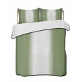 thumbnail image 1 of Quilts Twin-XL Size Bedding Set, Dark Green Striped Lightweight Quilted Comforter, Green White Ombre Farmhouse Gradient Soft Reversible Bedspread Coverlet with Pillow Covers for All Season, 68" x 98", 1 of 7