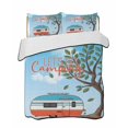 thumbnail image 1 of Quilts Twin-XL Size Bedding Set, Let's Go Camping Lightweight Quilted Comforter, Modern Camper Van Trees Blue Sky Soft Reversible Bedspread Coverlet with Pillow Covers for All Season, 68" x 98", 1 of 7