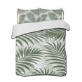 thumbnail image 1 of Quilts Twin-XL Size Bedding Set, Green Palm Leaves Lightweight Quilted Comforter, Summer Botanical Tropical Plants Soft Reversible Bedspread Coverlet with Pillow Covers for All Season, 68" x 98", 1 of 7
