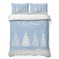 thumbnail image 1 of Quilts Twin XL Size Bedding Set, Light Blue Christmas Lightweight Quilted Comforter, Xmas Trees Snowy Snowflake Winter Soft Reversible Bedspread Coverlet with Pillow Covers for All Season, 68" x 98", 1 of 9