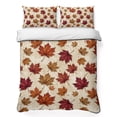thumbnail image 1 of Quilts Twin XL Size Bedding Set, Maple Leaves Lightweight Quilted Comforter, Botanical Falling Leaves Rustic Harvest Soft Reversible Bedspread Coverlet with Pillow Covers for All Season, 68" x 98", 1 of 9