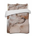 thumbnail image 1 of Quilts Twin-XL Size Bedding Set, Marble Brown Lightweight Quilted Comforter, Modern Abstract Ink Painting Luxury Soft Reversible Bedspread Coverlet with Pillow Covers for All Season, 68" x 98", 1 of 7