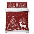 thumbnail image 1 of Quilts Twin XL Size Bedding Set, Red Christmas Lightweight Quilted Comforter, Xmas Tree Elk Snowflake Winter Soft Reversible Bedspread Coverlet with Pillow Covers for All Season, 68" x 98", 1 of 9